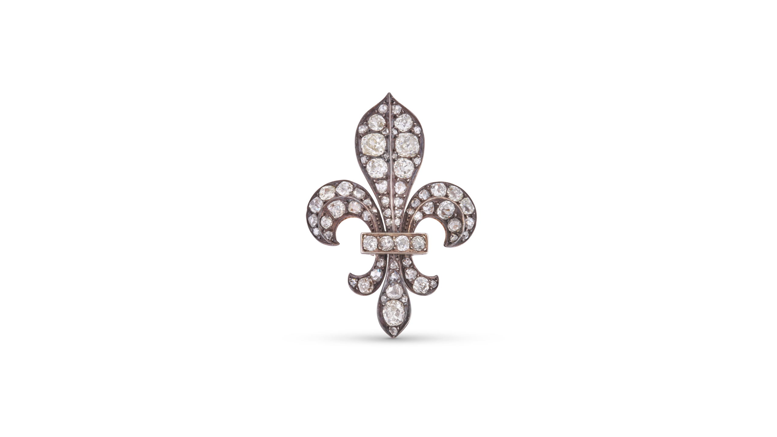 BROCHE ‘FLEUR DE LYS’ MILIEU DU XIXÈME SIÈCLE DIAMANTS