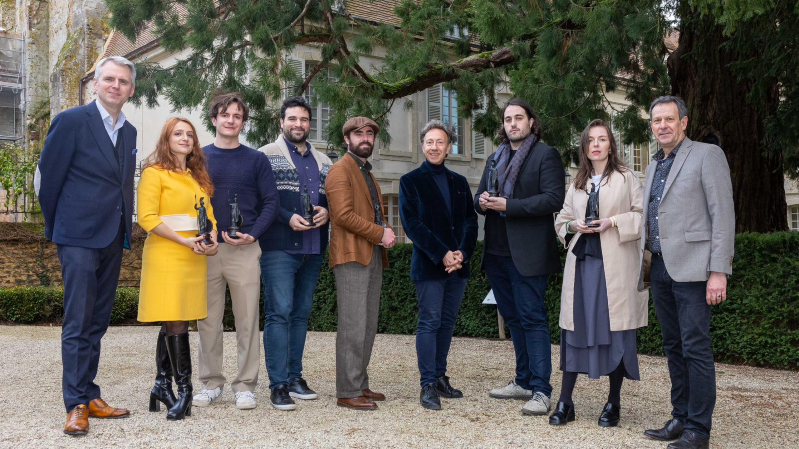 Les lauréats du Prix Marcus, Geoffray Riondet et Stéphane Bern, lors de la remise du prix.