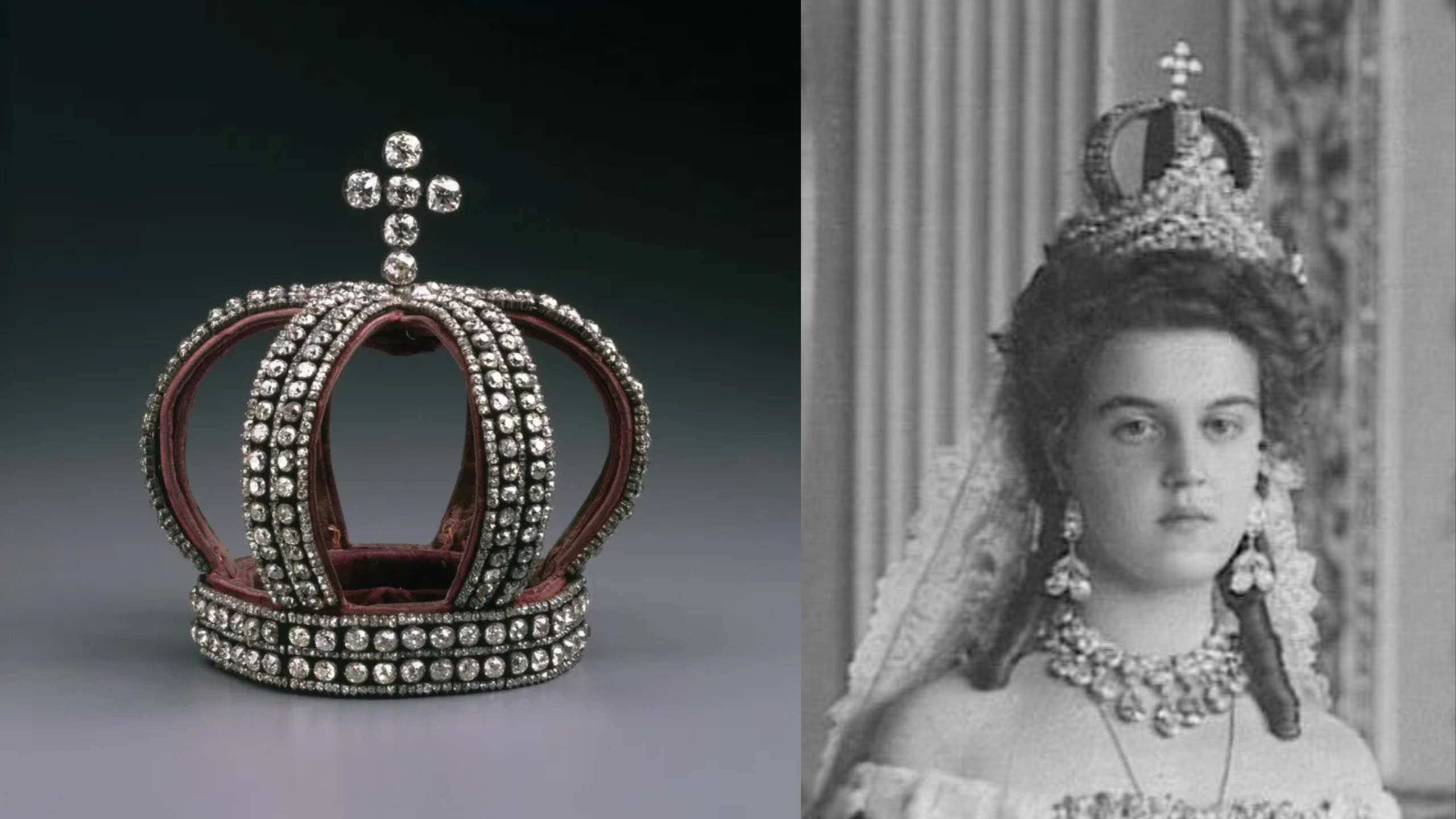 Grand Duchess Maria Pavlovna with the nuptial crown and the kokoshnik in 1908.