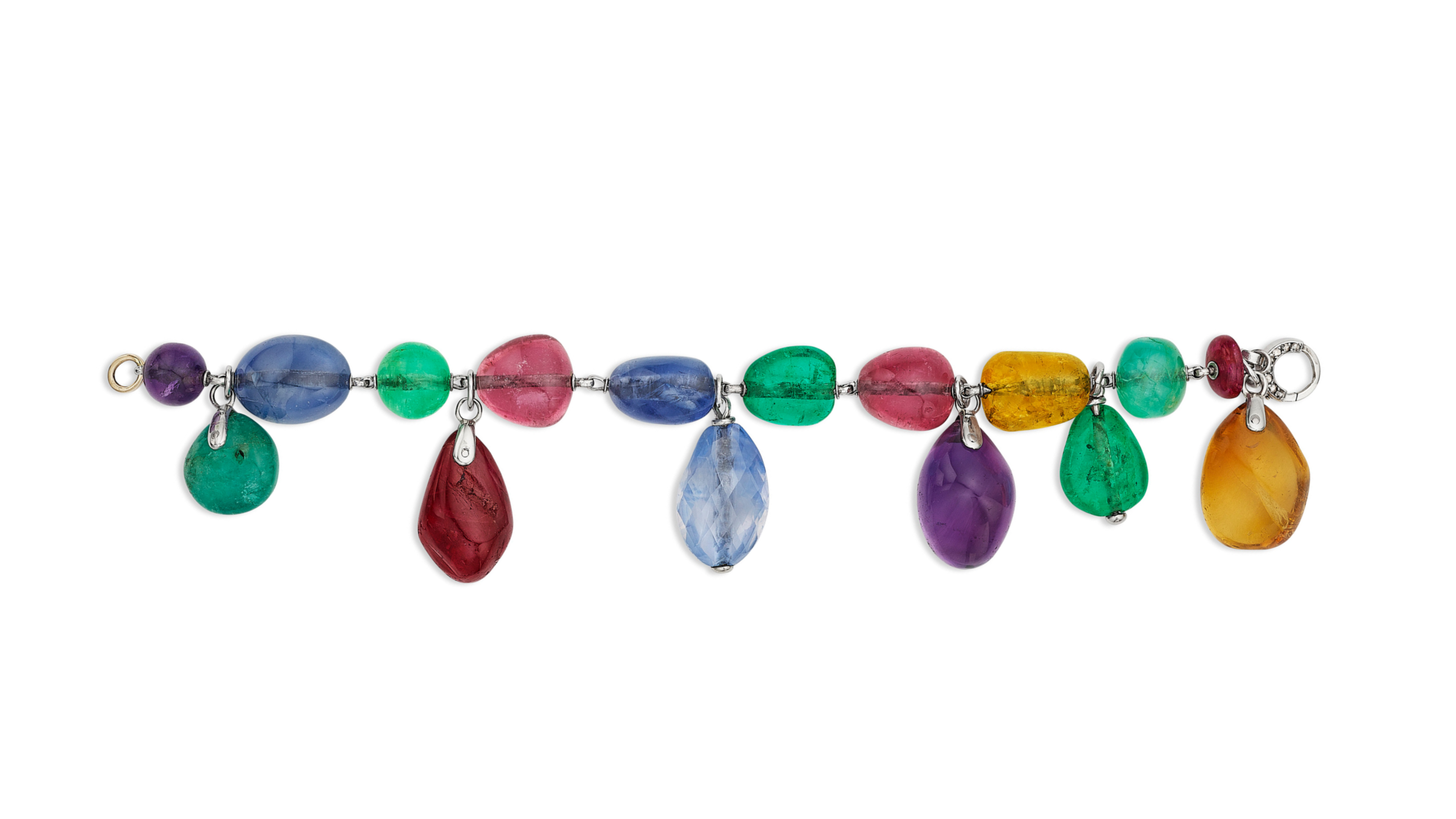 Suzanne Belperron multi-gem and diamond Charm Bracelet ©Christie's