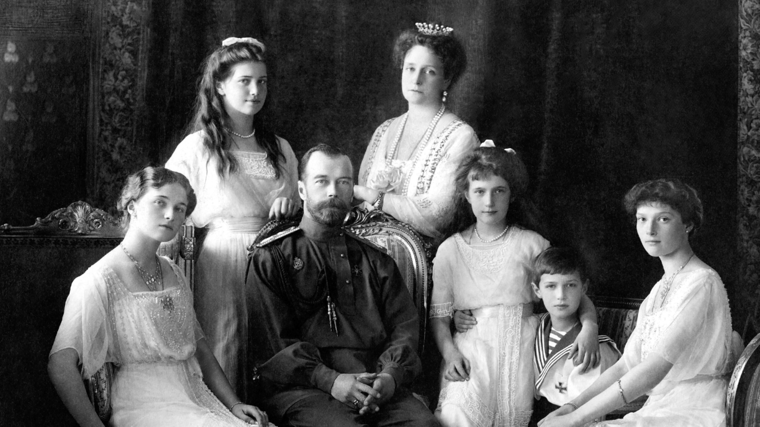 Tsar Nicholas II, Alexandra Feodorovna Romanova, the Grand Duchesses Anastasia, Olga, Tatiana, Maria and Tsarevich Alexis