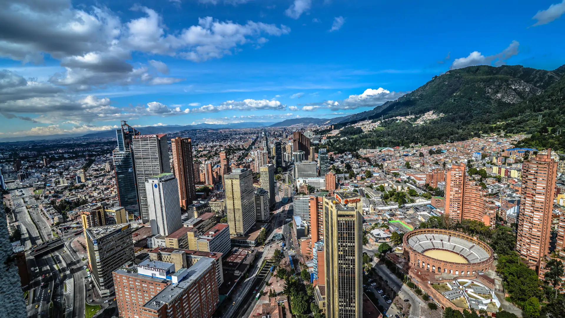 Vue de Bogotá centre du marché de l'émeraude colombienne