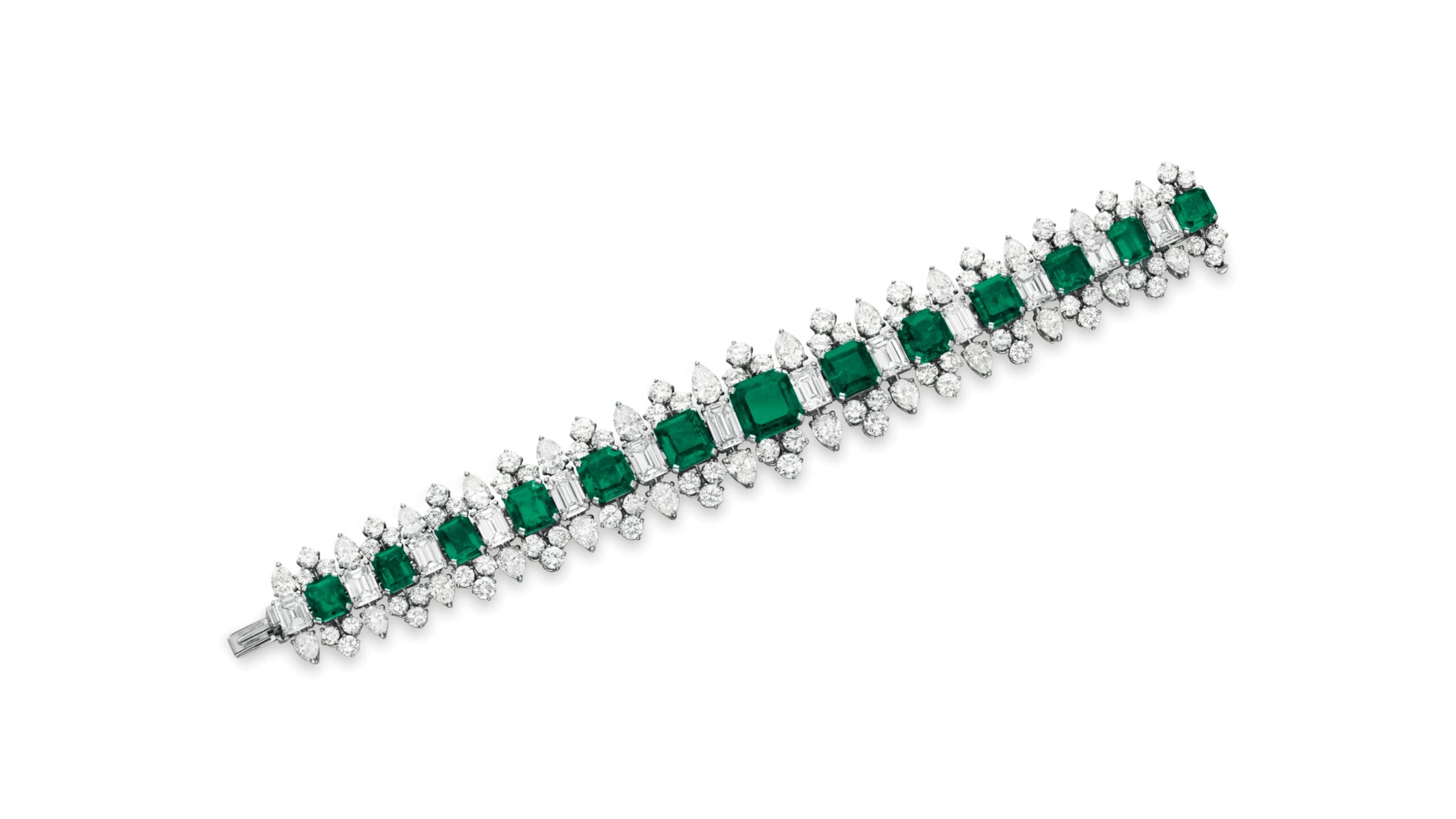 An emerald and diamond bracelet by Bulgari