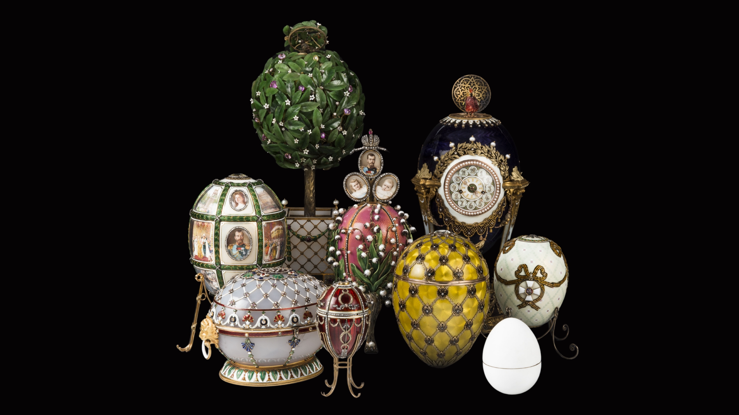 Fabergé eggs once belonging to the Romanov imperial family